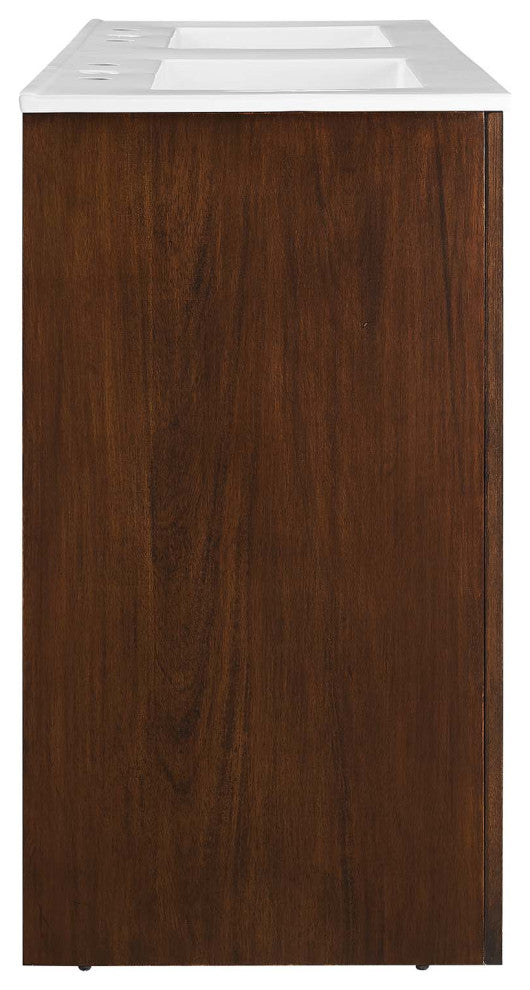 Appia 48" Double Sink Bathroom Vanity - Walnut White