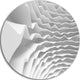 Fractal Curved White 3D Waves, Abstract Art Round Wall Art, 23"
