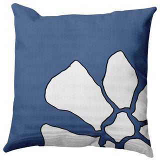 Petal Lines Decorative Throw Pillow, Blue, 26x26"