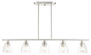 Brushed Nickel Transitional, Colonial, Linear Chandelier
