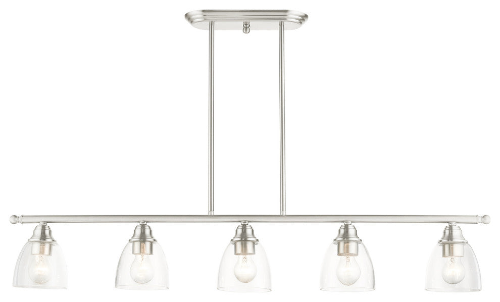 Brushed Nickel Transitional, Colonial, Linear Chandelier