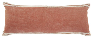 Soft Striped Cinnamon Throw Pillow, 14" X 36"