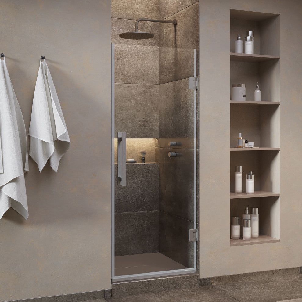 Panama 30 1/8-30 11/16"Wx72"H Alcove Hinge Shower Door Satin Nickel