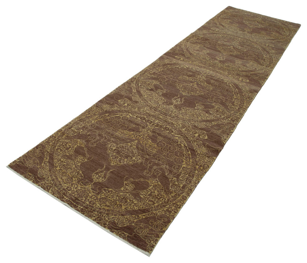 Rug N Carpet - Handwoven Oriental 2' 11" x 11' 11" Runner Oushak Area Rug