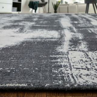 Eshwar R8929 Modern/Industrial/Global Rug, Black/White, 2'x3'