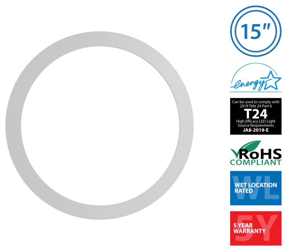 DSE 15" White Round Selectable LED Surface Mount Downlight