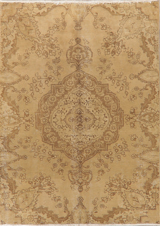 Consigned, Faded Persian Traditional Handmade Vintage-Style Area Rug, Brown, 6x8