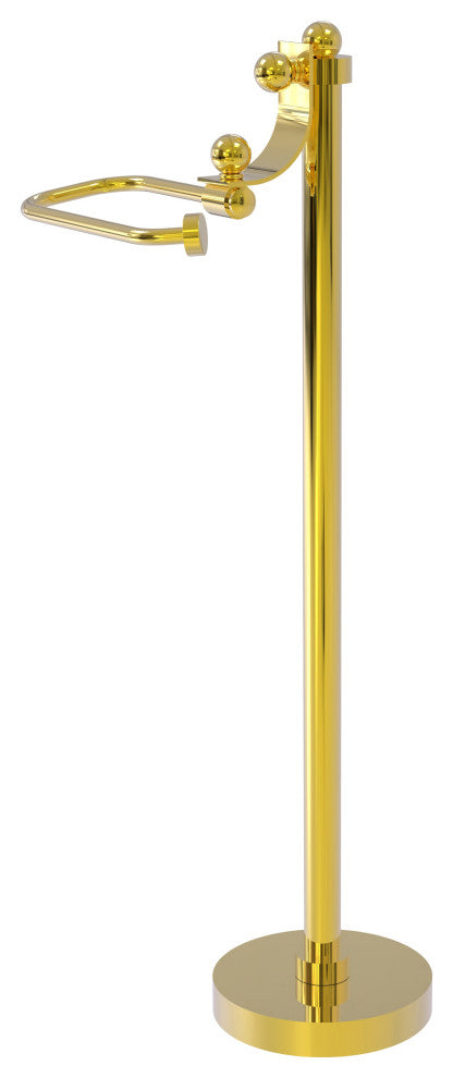 Free Standing European Style Toilet Tissue Holder, Polished Brass