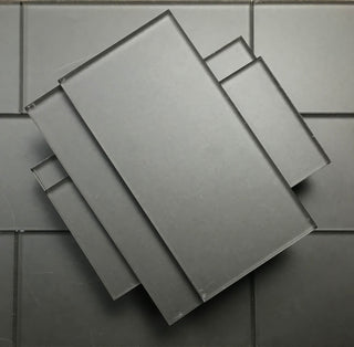 Forever 3"x6" Glass Subway Tile,Matte Royal Gray, Piece