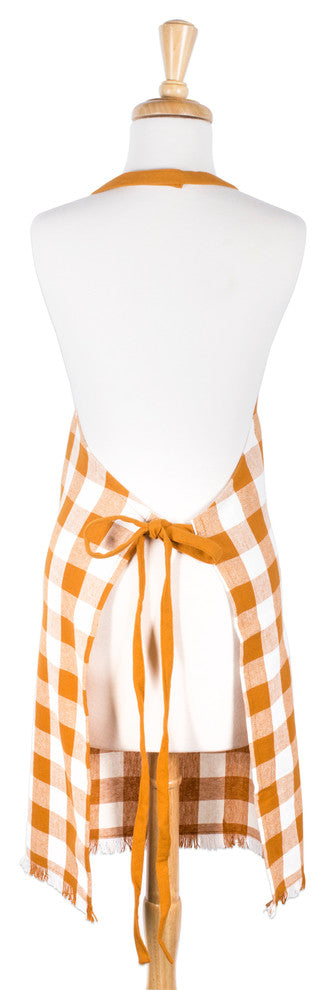 DII Pumpkin Spice Heavyweight Check Fringed Chef Apron