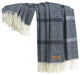 Montauk Stripe Herringbone Throw, Navy