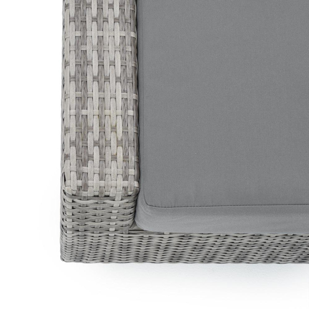 Cannes Deluxe 8 Piece Aluminum Outdoor Patio Sofa and Club Chair Set, Charcoal Gray