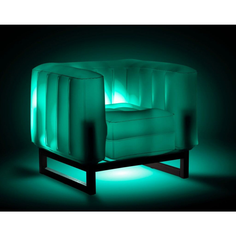Mojow Eko Yomi Armchair Wood Frame Mattress Translucent with Lighting, Green