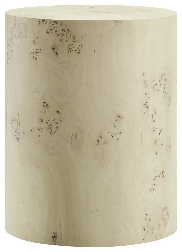 MODWAY Cosmos 16" Round Burl Wood Side Table