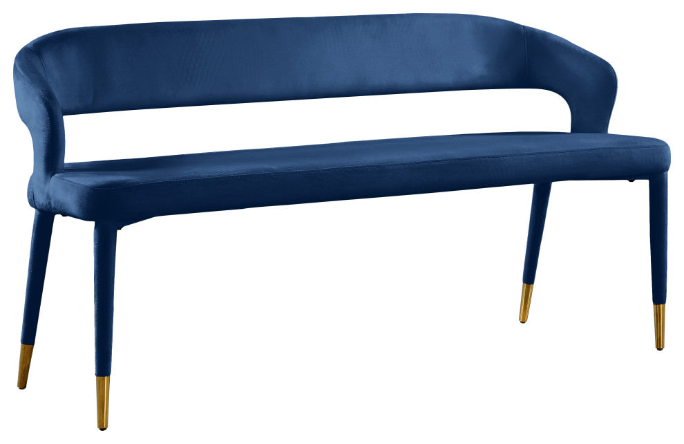 Destiny Upholstered Bench, Navy, Velvet