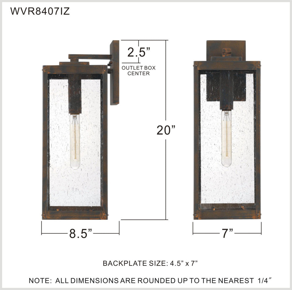 Quoizel WVR8407 Westover 20" Tall Outdoor Wall Sconce - Western Bronze