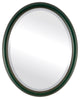 Pasadena Framed Oval Mirror, Hunter Green, 21"x25"