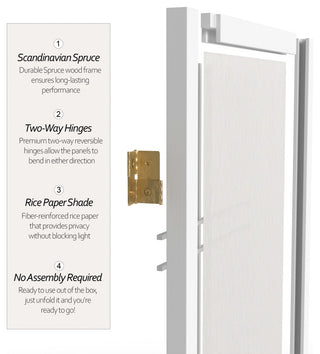 2' Tall Desktop Double Cross Shoji Screen, White, 4 Panels