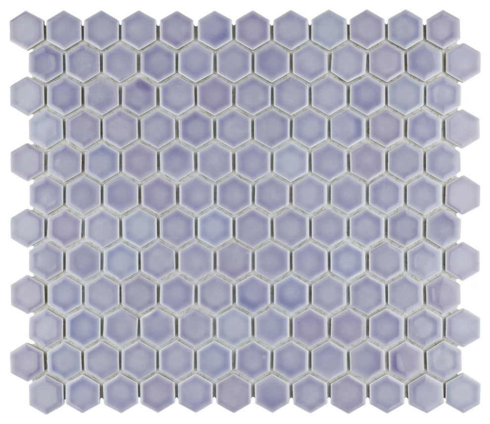 Hudson 1" Hex Lavender Porcelain Floor and Wall Tile