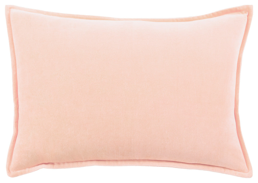 Surya Cotton Velvet Peach Pillow Shell With Polyester Insert 13"H X 19"W