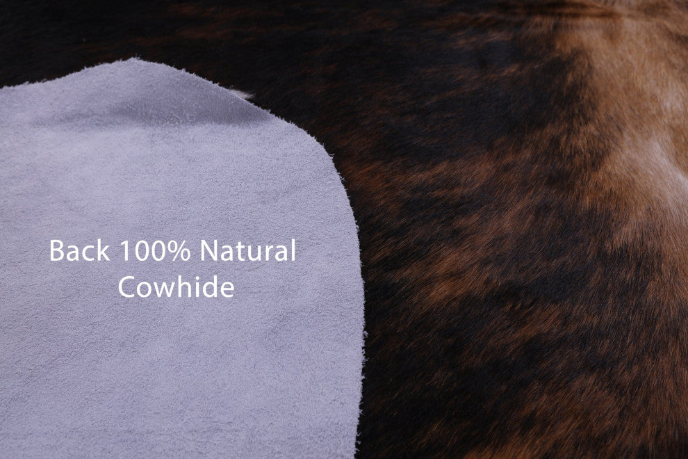 6' 8" X 6' 6" Tricolor Natural Cowhide Rug C2233