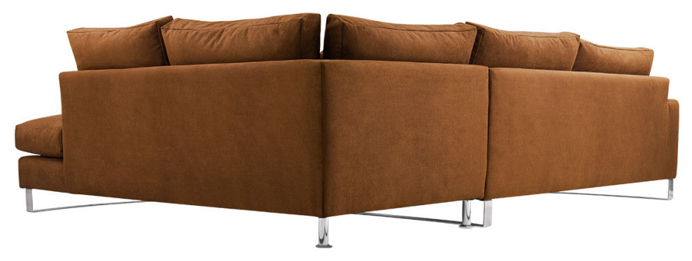KAIA Sectional Sofa, Copper Brown, Right