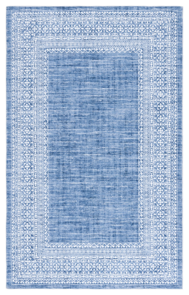Safavieh Arizona Machine-Washable Collection ARZ303 Rug, Blue/Ivory, 6'x9'