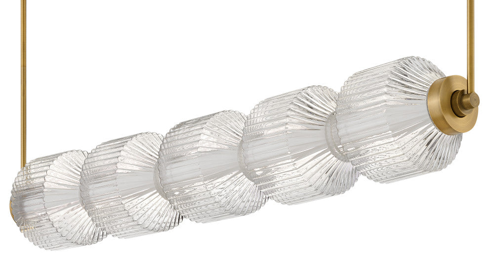 Fredrick Ramond Reign Medium Five Light Led Linear, Lacquered Brass