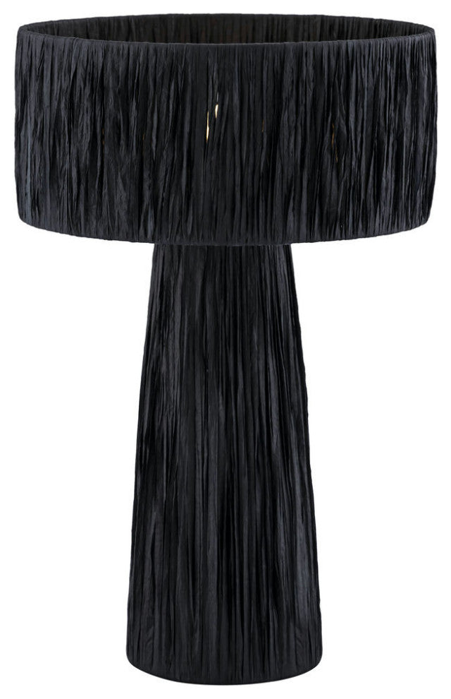 Shelby Rafia Black Table Lamp, Black