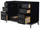 Marlena 48" Black Single Vanity, No Top, No Sink, Nickel Trim