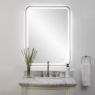 Crofton Lighted Black Large Mirror
