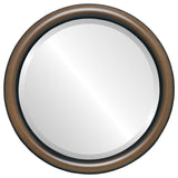 Pasadena Framed Round Mirror, Walnut, 25"x25"