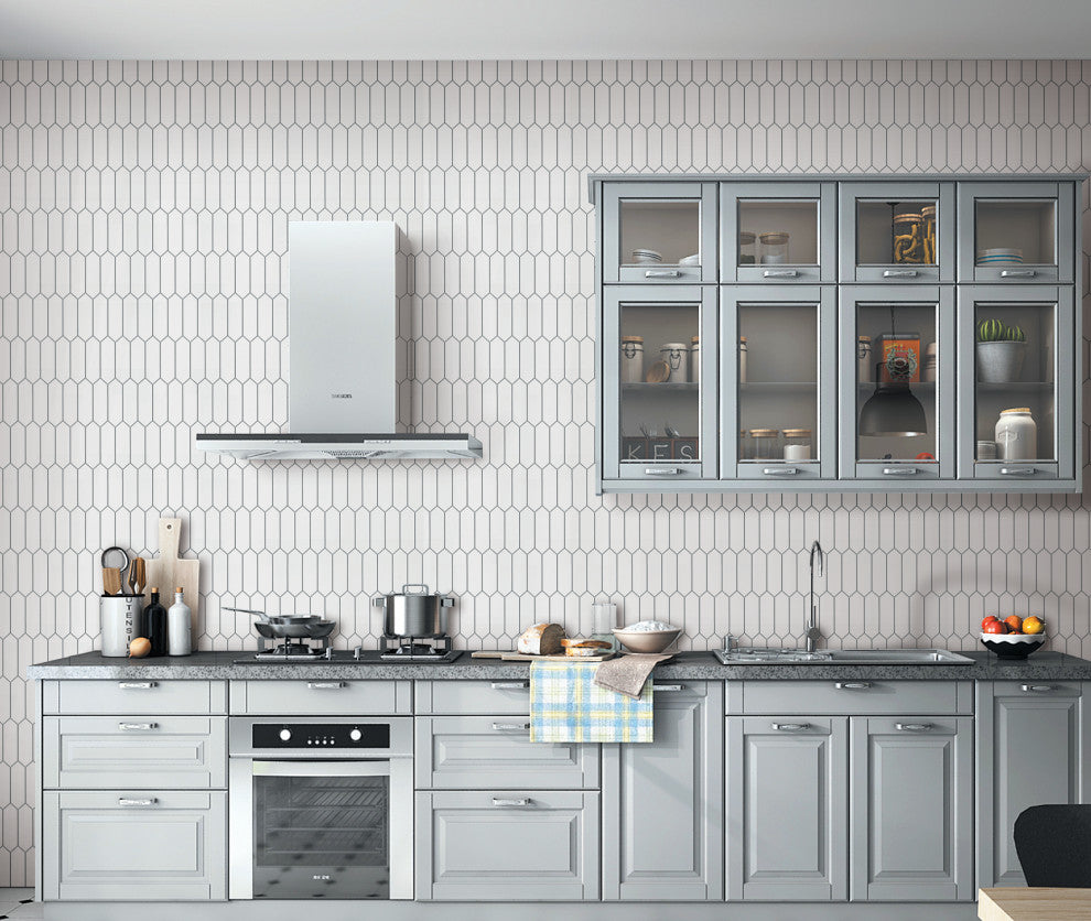 White 12" x 12" Stone Composite Peel & Stick Hexagonal Mosaic Tile, 1 Box