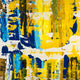 Old Yeller With Blue Velocity Art block Framed Canvas, 20"x20"