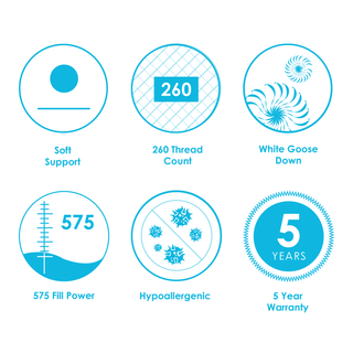 White Goose Down Pillow, King, Soft Support