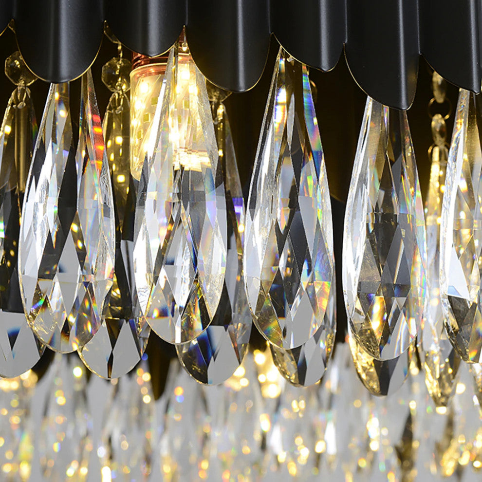 Lugano Crystal Chandelier, Diameter 37"