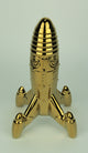 Metallic Gold Finish Rocket Ship Statue