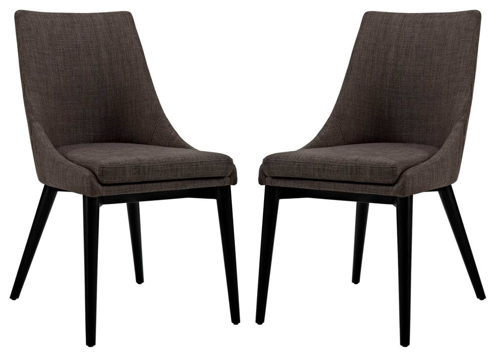 Modern Contemporary Urban Design Kitchen Room Dining Side Chair, Brown, Fabric