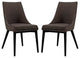 Modern Contemporary Urban Design Kitchen Room Dining Side Chair, Brown, Fabric
