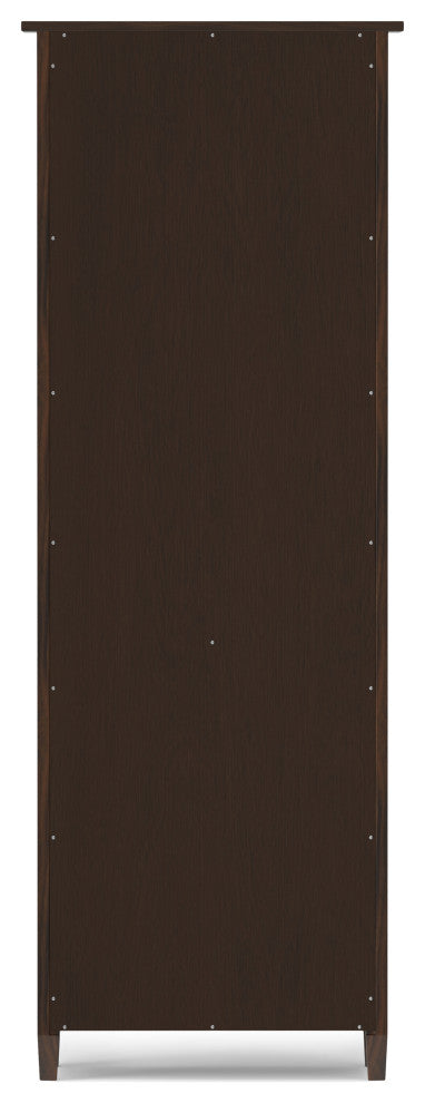 Warm Shaker Solid Wood 5 Shelf Bookcase, Tobacco Brown