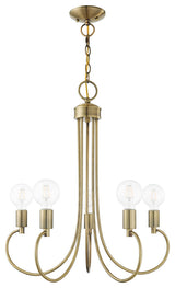 Livex Lighting Bari 5 Light Antique Brass Chandelier