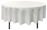 LA Linen Polyester Poplin Tablecloth 90" Round, White