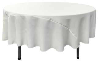 LA Linen Polyester Poplin Tablecloth 90" Round, White