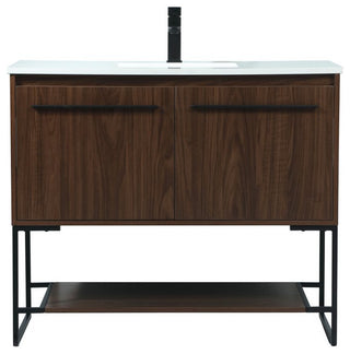 Sue 40" Single Bathroom Vanity, Walnut
