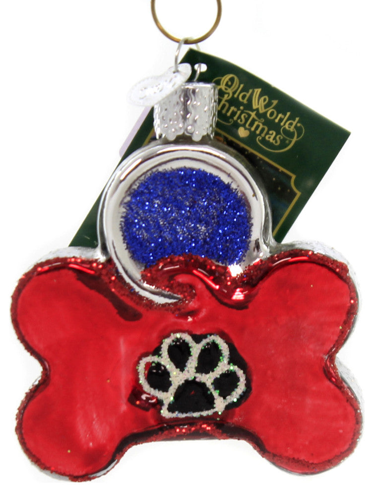 Old World Christmas Dog Tag Pets Name Owner Id