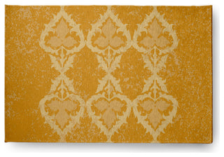 Fancy Leaves Soft Chenille Area Rug, Yellow, 2'x3'