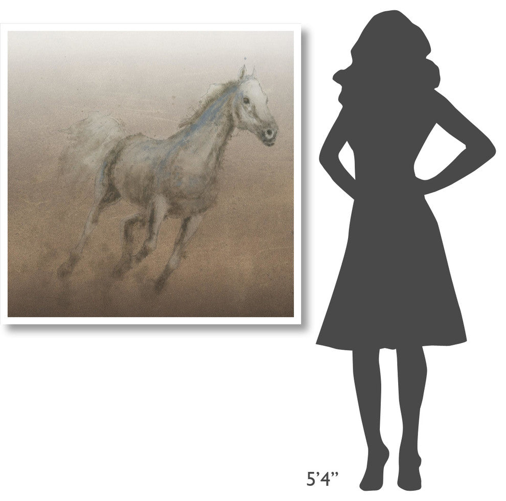 "Stallion I on Leather" Digital Paper Print by James Wiens, 42"x42"
