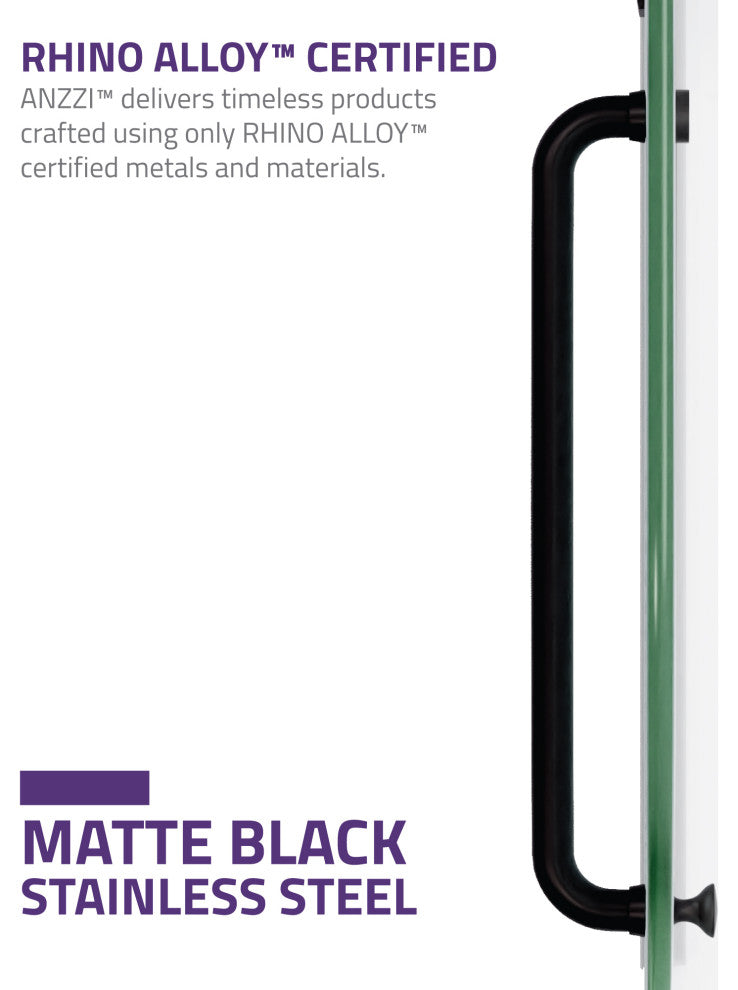 Vensea Series 31.5"x56" Frameless Hinged Tub Door, Matte Black
