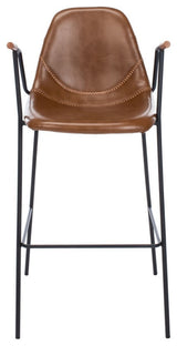 Safavieh Tanner Mid Century Barstool, Cognac/Black