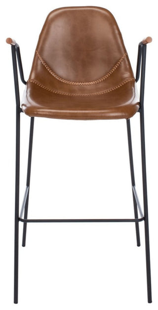 Safavieh Tanner Mid Century Barstool, Cognac/Black